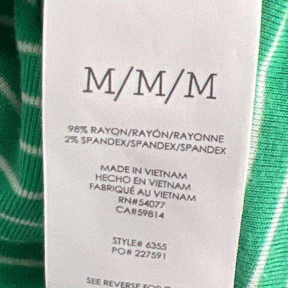 CABI Gathered Tank Top Green & White Sz M #6355 EUC - Picture 5 of 5